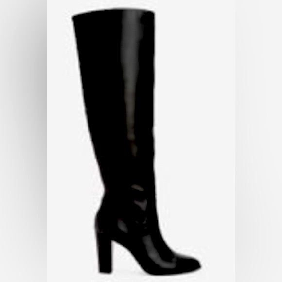 Express Shoes Faux Leather Heeled Stovepipe Boots Poshmark